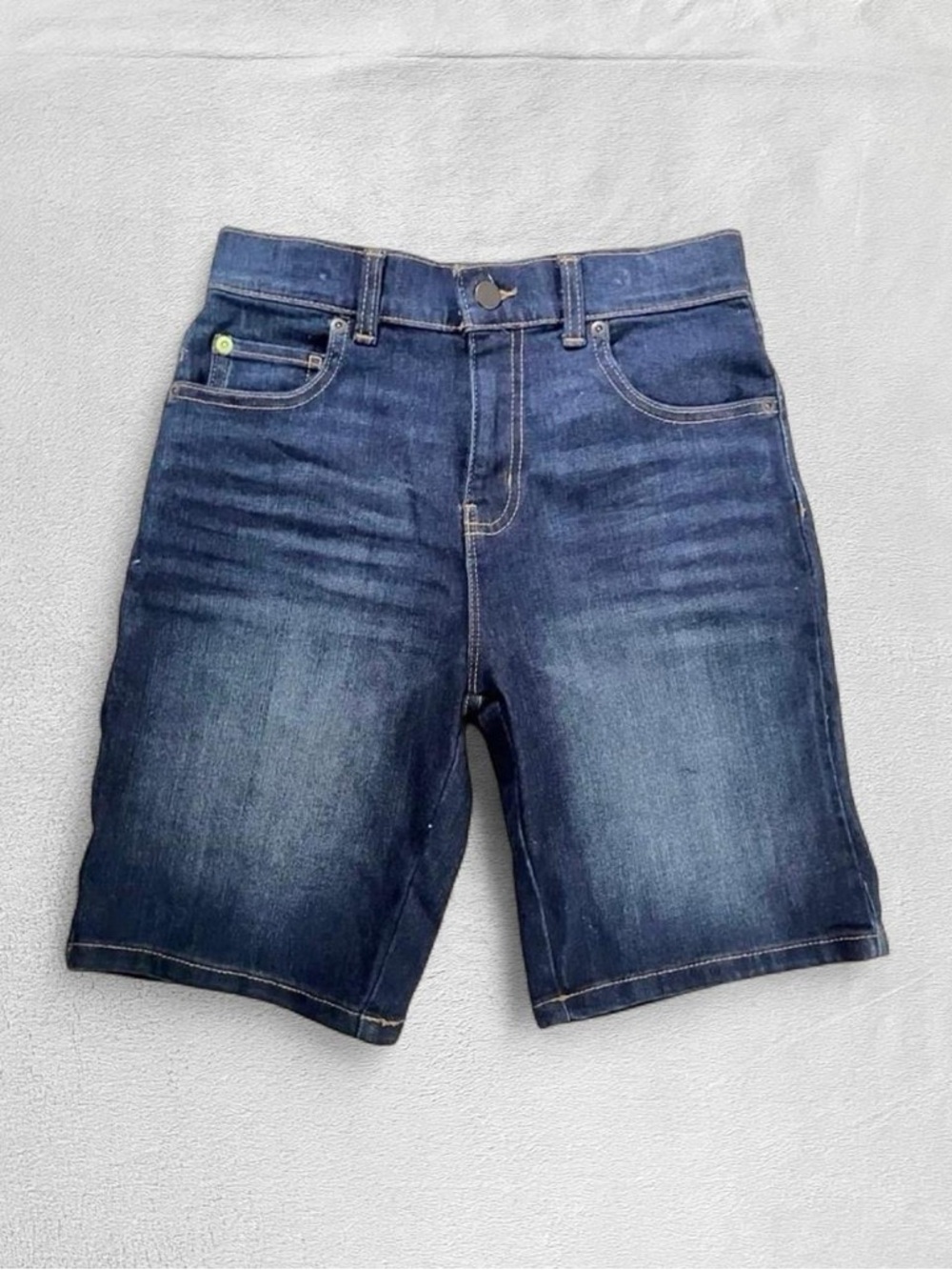 Wonder Nation Dark Navy Blue Straight Jorts/Jean Short, Boys’ 12 (Large)